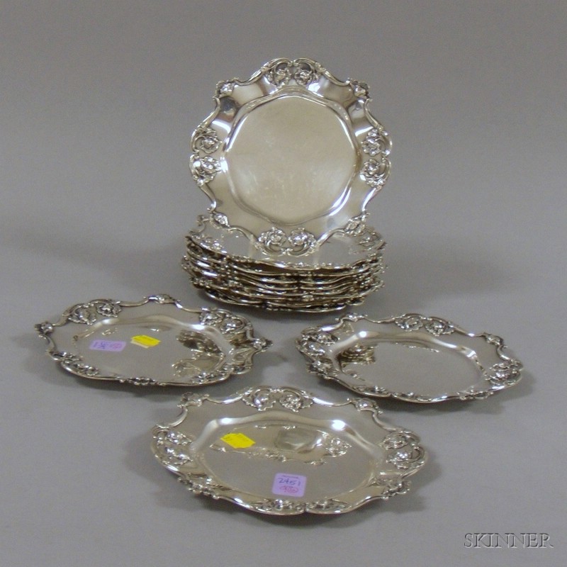 Appraisal: Twelve Reed Barton Sterling Silver Bread and Butter Plates in