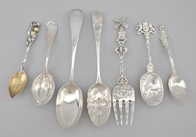 Appraisal: A Mixed Lot of Silver Utensils Including an - spoon