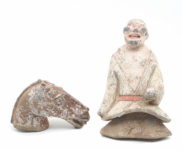 Appraisal: A group of three Chinese Han dynasty style ceramic items