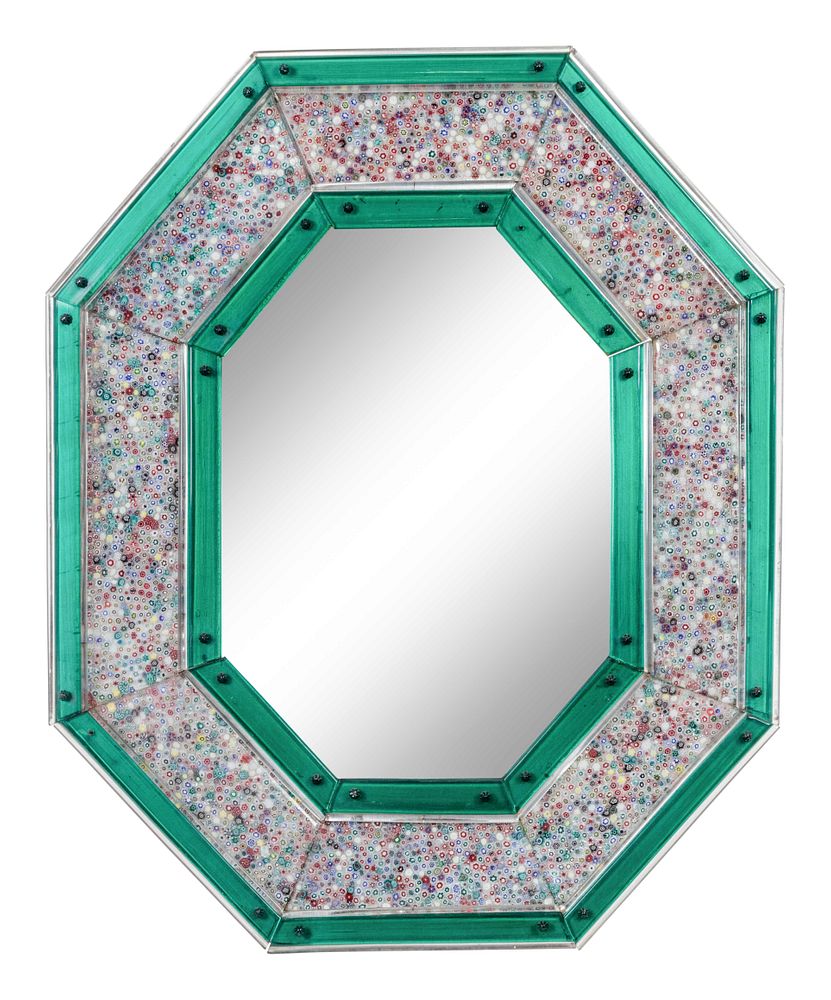 Appraisal: A Venetian Glass Millefiori Octagonal Mirror A Venetian Glass Millefiori