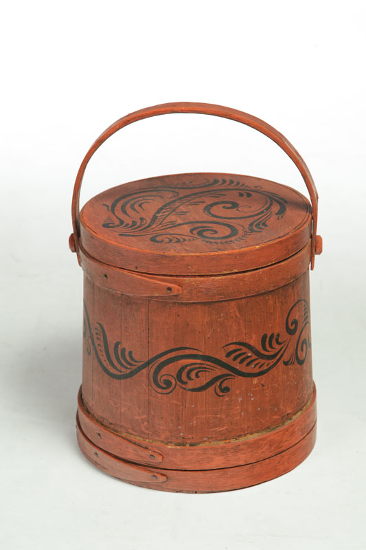 Appraisal: SUGAR BUCKET American nd half- th century Wooden stave construction