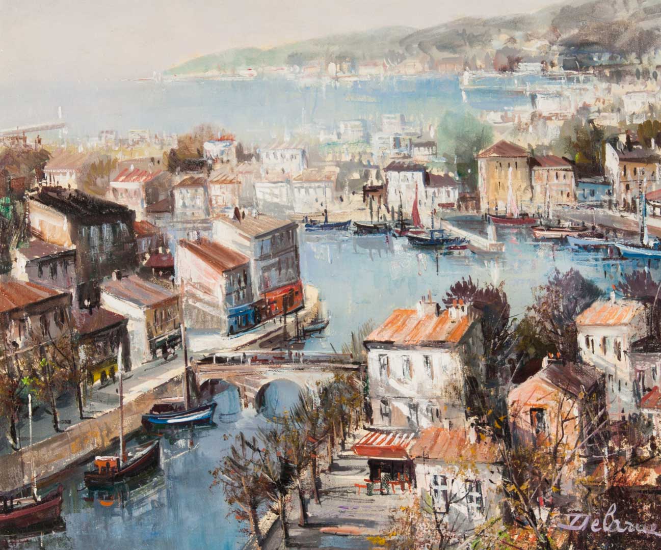 Appraisal: Lucien Delarue Port de Sete oil on canvas French b