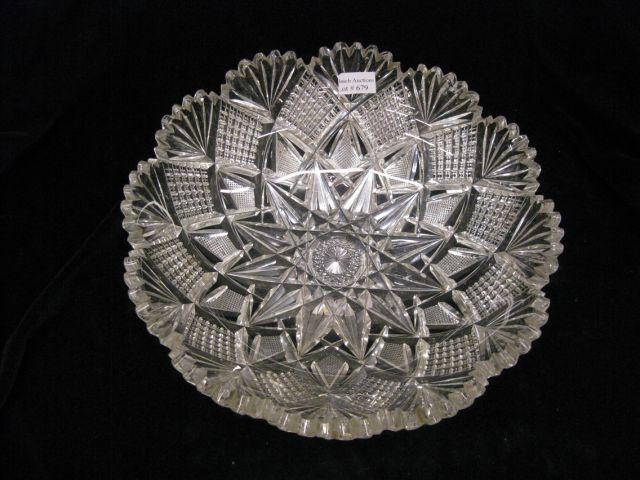 Appraisal: Brilliant Period Cut Glass Bowl superb twelve point star strawberry