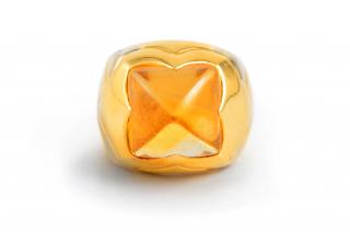 Appraisal: Bulgari Citrine Piramide Gold Ring Bulgari K citrine piramide gold