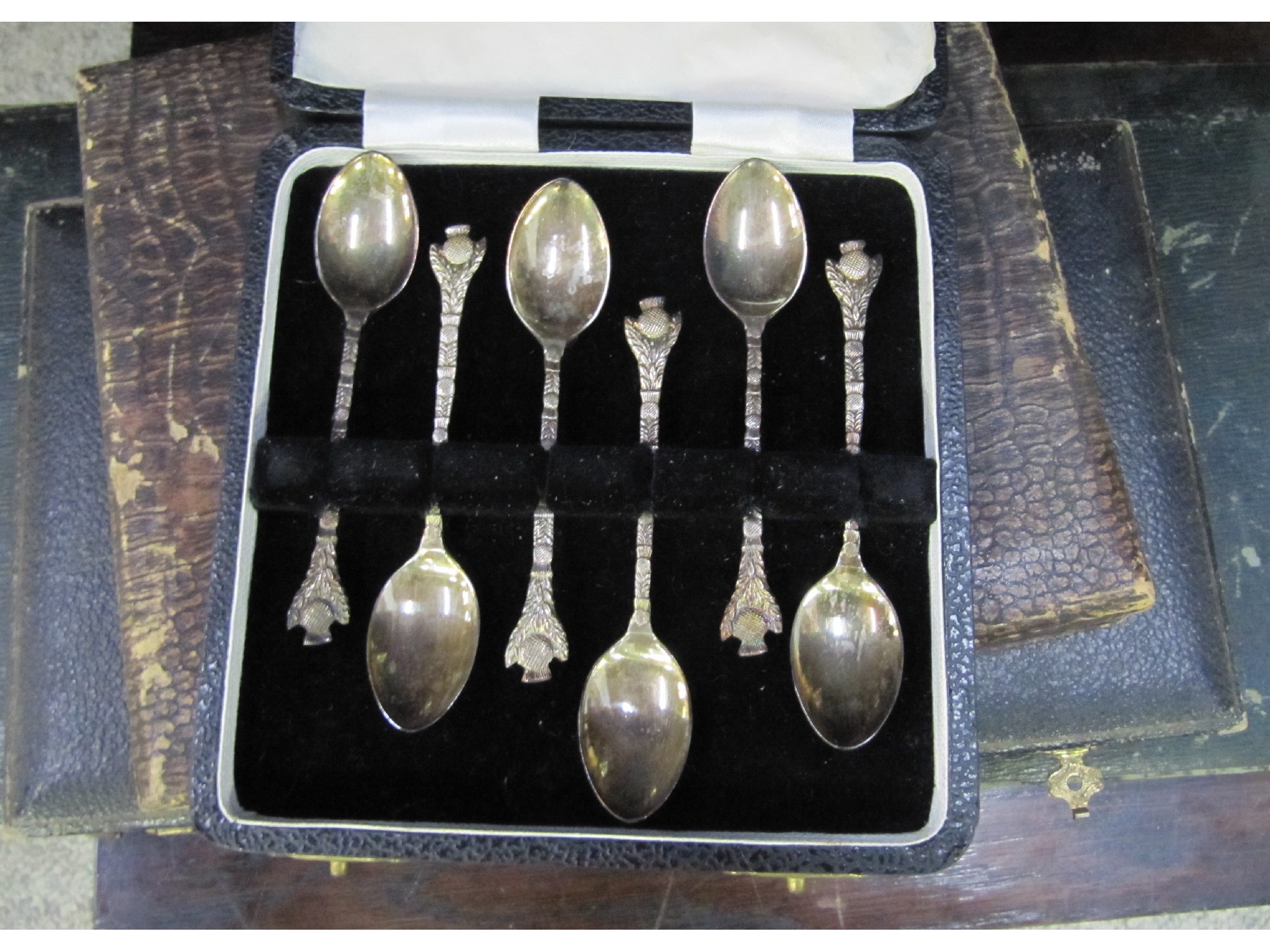 Appraisal: A lot comprising five cased cutlery sets