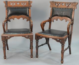 Appraisal: Set of six aesthetic movement chairs attributed to Daniel Pabst