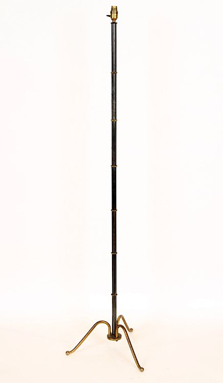 Appraisal: FRENCH STEEL BRASS FLOOR LAMP MANNER OF JANSEN A French