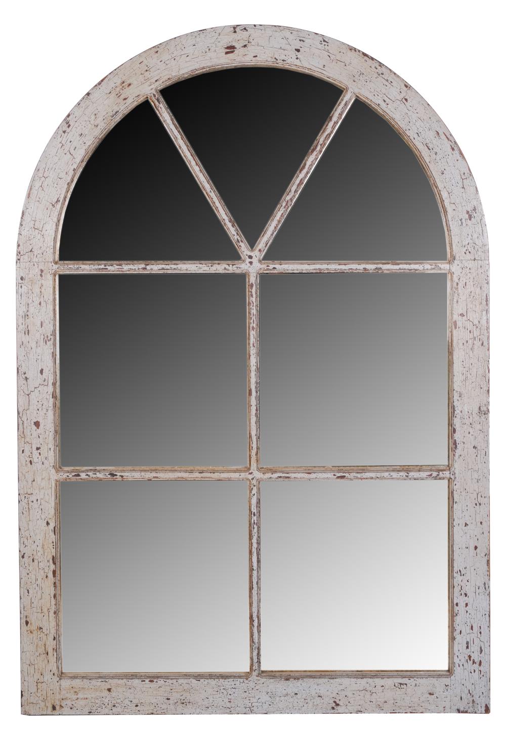 Appraisal: PAINTED WOOD WALL MIRRORmodern with distressed finish x inches Condition