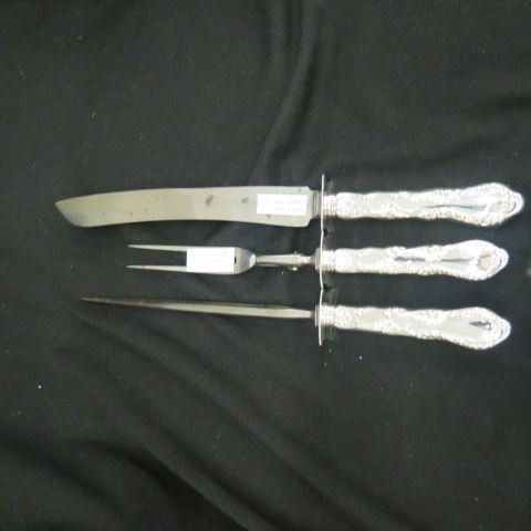 Appraisal: pc Gorham Silverplate Carving Set knife fork sharpener