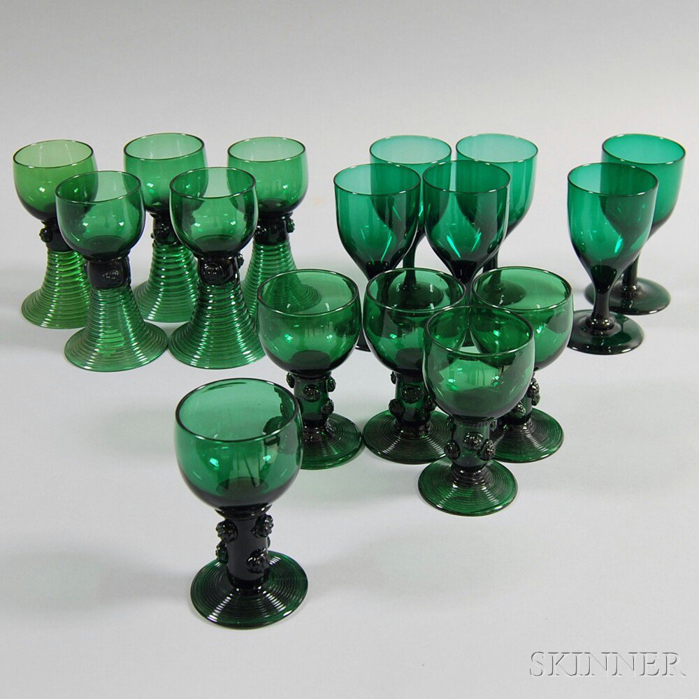 Appraisal: Sixteen Pieces of Assorted Glass Stemware a set of five