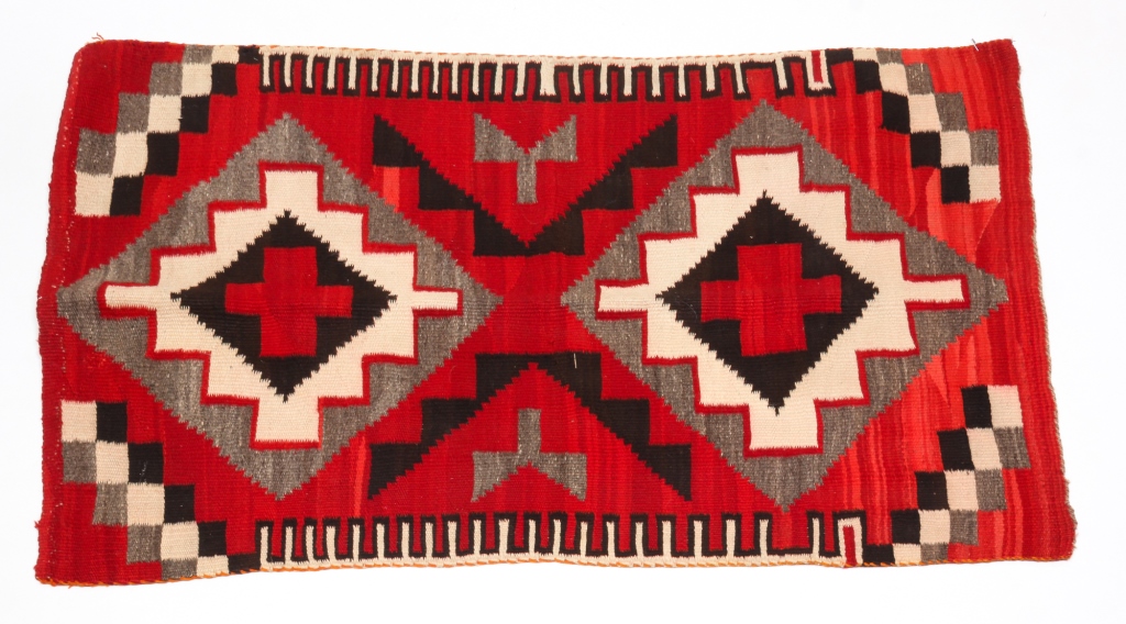 Appraisal: NAVAJO RUG Mid th century Stepped diamonds in shades of