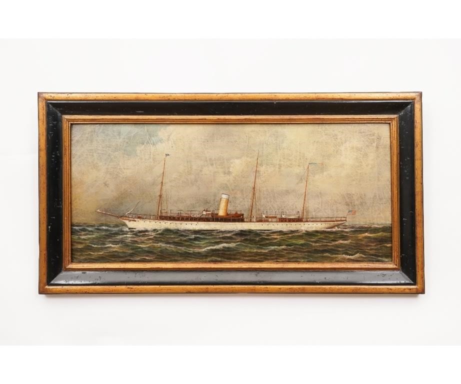 Appraisal: Giclee of a steam yacht with a single smoke stack