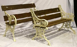 Appraisal: Two cast iron garden benches