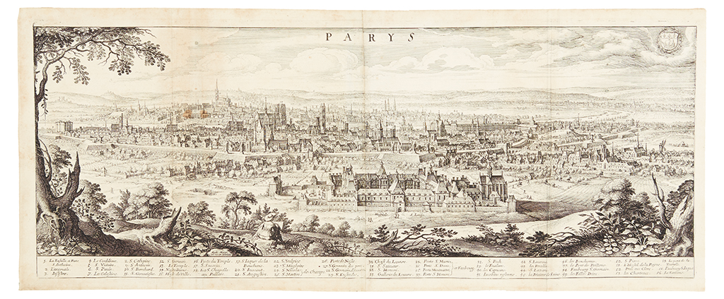 Appraisal: PARIS Merian Matth us Parys Engraved view of Paris on