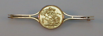 Appraisal: A full sovereign set on a bar brooch