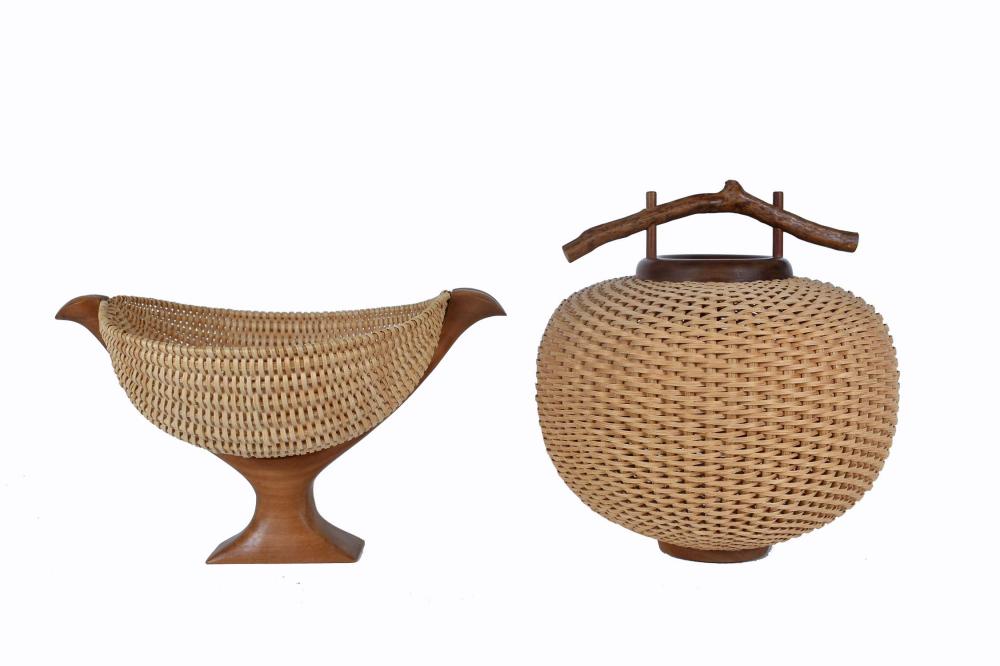 Appraisal: TOM CONNIE MCCOLLEY WOVEN BASKET AND BOWLThe first signed McColley