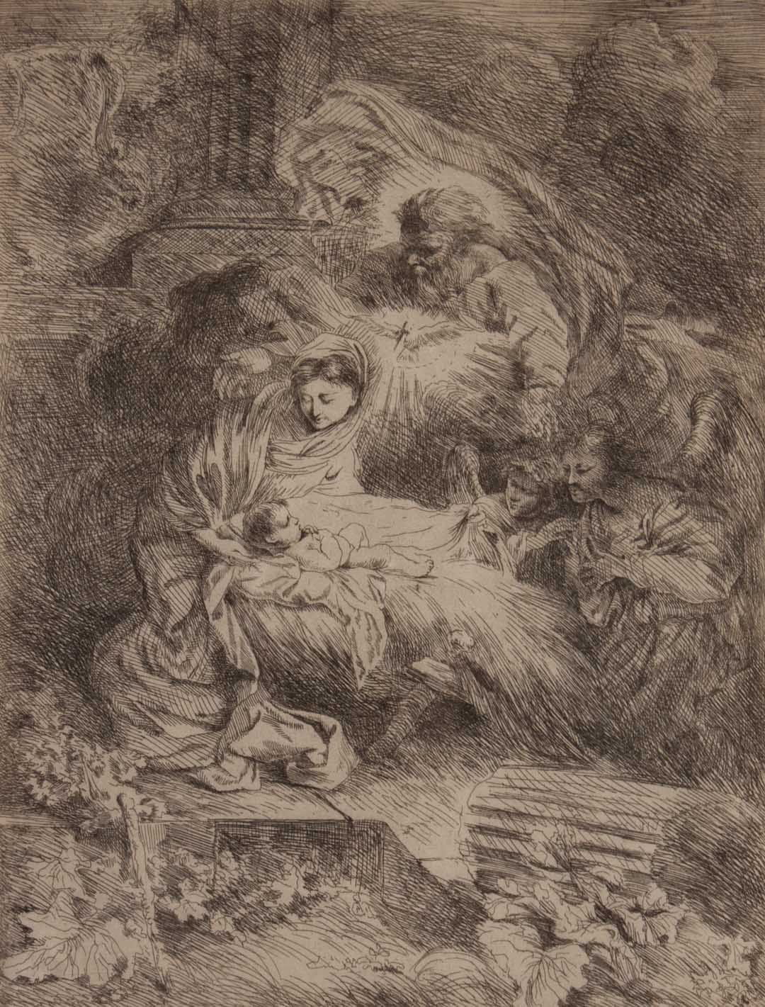 Appraisal: G B Castiglione The Nativity etching Giovanni Benedetto Castiglione Italian