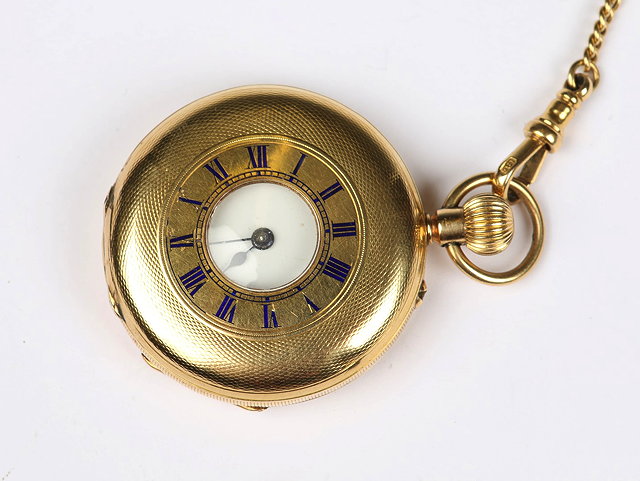 Appraisal: AN CT GOLD HALF HUNTER POCKET WATCH by H W