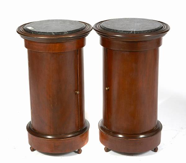 Appraisal: A pair of Louis Philippe style mahogany and marble topped