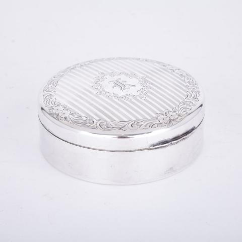 Appraisal: Canadian Silver Circular Jewellery Box Henry Birks Sons Montreal c