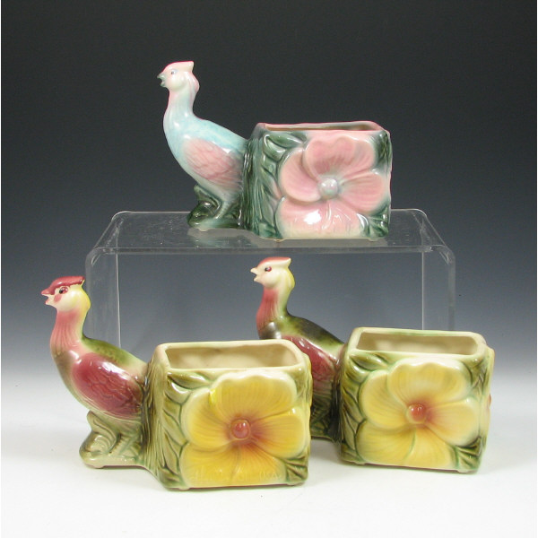 Appraisal: Hull Novelty - Pheasant Planters Lot of three Novelty pheasant