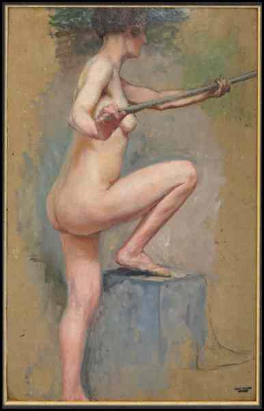 Appraisal: JEAN AMEDEE GIBERT FRENCH B STANDING NUDE Oil on board