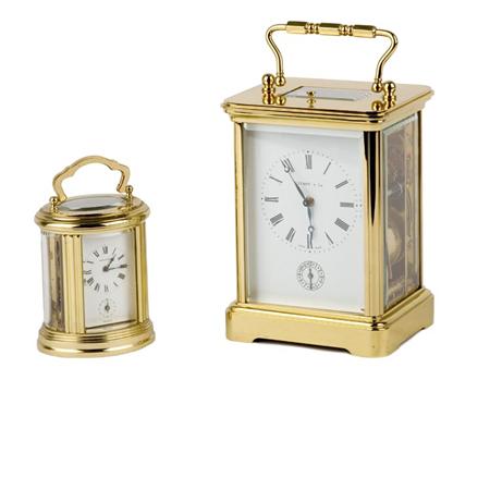 Appraisal: Two Tiffany Co Gilt-Metal Carriage Clocks Estimate -