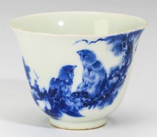 Appraisal: Finely potted Chinese tea cup with sparrows h Finely potted