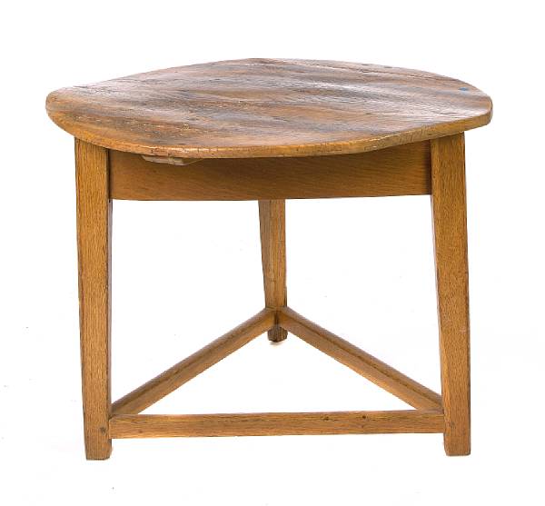 Appraisal: An English oak cricket table height in diameter in