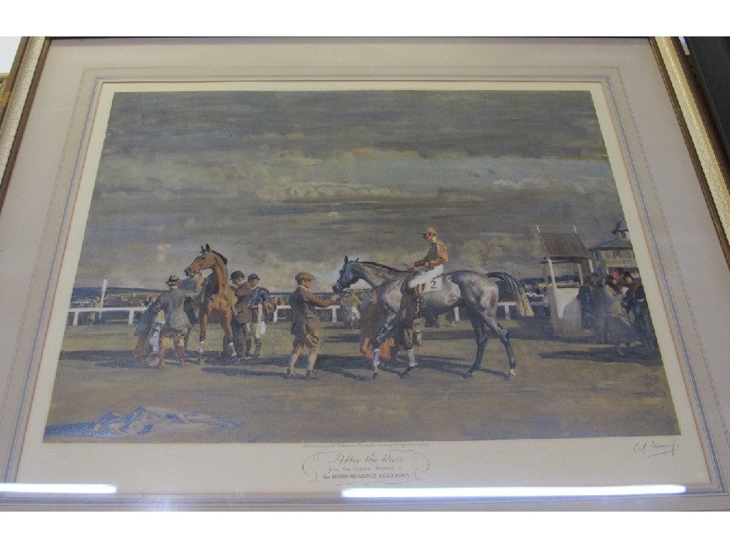 Appraisal: After SIR ALFRED MINNINGS Limited Edition reproduction 'After the Race'