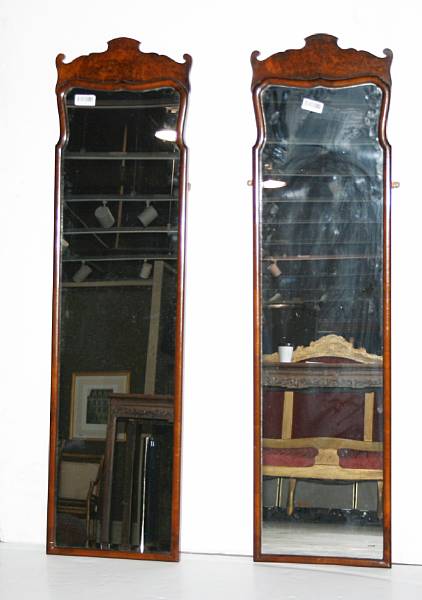 Appraisal: A pair of Queen Anne style walnut mirrors late th