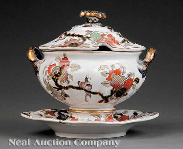 Appraisal: A Mason's Ironstone Japan Beauty Pattern Covered Sauce Tureen c