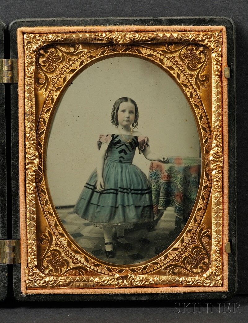 Appraisal: Quarter Plate Ambrotype Portrait of a Little Girl Wearing a