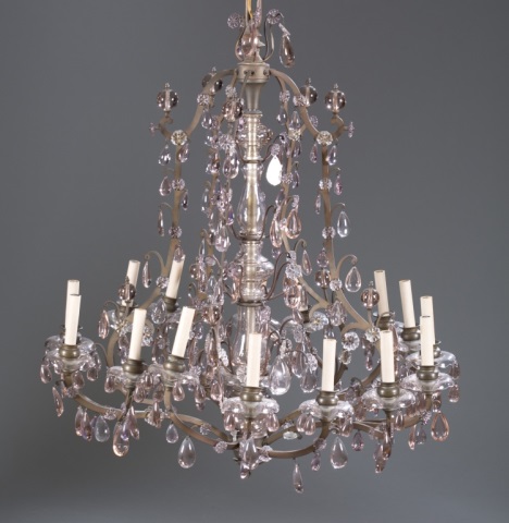 Appraisal: Venetian-Style Chandelier Brass and glass Additional parts included As-is H