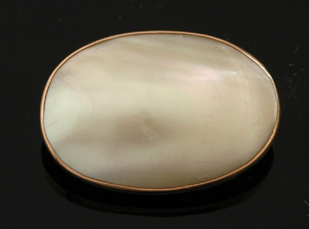 Appraisal: BLISTER PEARL BROOCH IN CT GOLD