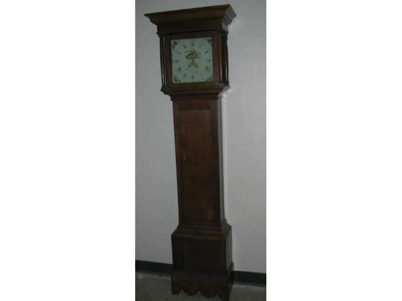 Appraisal: ENGLISH TH CENTURY OAK LONG CASE CLOCK The flat top