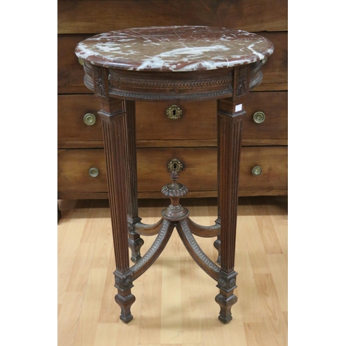 Appraisal: Antique French circular marble topped girandole table approx cm H