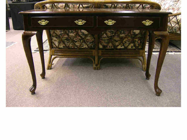 Appraisal: Queen Anne style foyer table with cherry finish and two