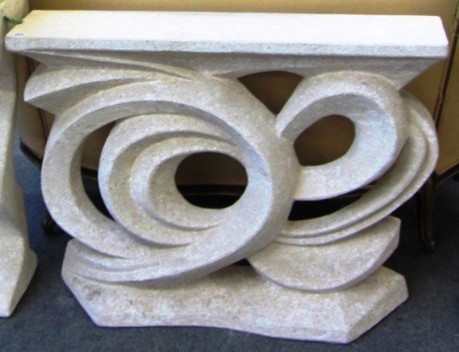 Appraisal: A th century limestone console table by 'Sandi' cm wide