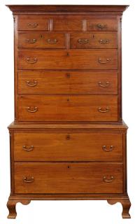 Appraisal: Pennsylvania Chippendale chest on chest circa Pennsylvania Chippendale chest on