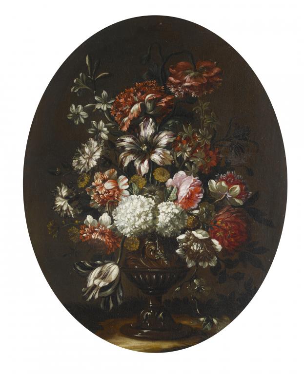 Appraisal: JEAN-BAPTISTE BELIN DE FONTENAY - ROSES PEONIES A TULIP CARNATIONS