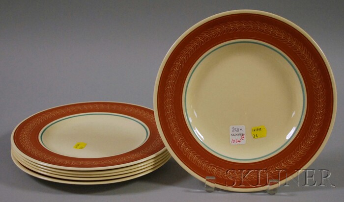 Appraisal: Set of Six Susie Cooper Ceramic Dinner Plates dia in