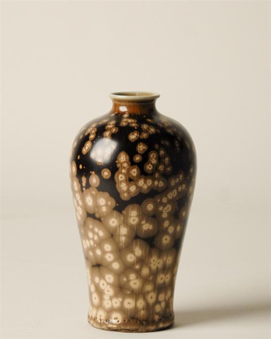 Appraisal: A L th C Japanese Oil-Spot Vase ovoid form brown