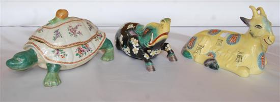 Appraisal: A GROUP OF THREE CHINESE-STYLE FIGURES Porcelaine da Paris for