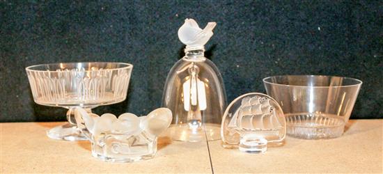 Appraisal: Sale Lot A Group of Five Lalique Frosted Glass Articles