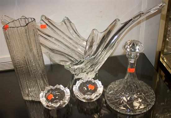 Appraisal: Pair of Rosenthal glass ashtrays glass decanter and two art