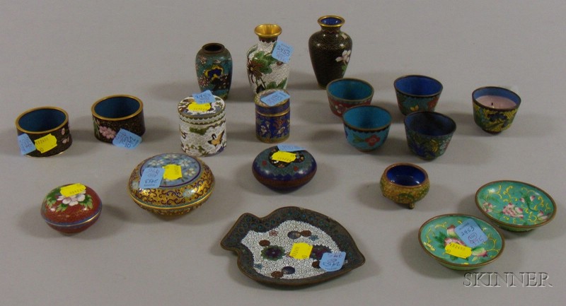 Appraisal: Approximately Nineteen Cloisonne Table and Decorative Items including five cups