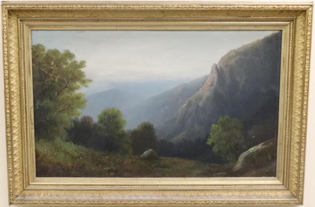 Appraisal: LATE TH CENTURY OIL ON CANVAS AMERICAN MOUNTAINLANDSCAPE POSSIBLY NEW