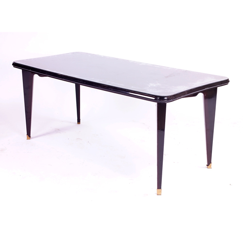 Appraisal: Ico Parisi attributed black lacquer dining table with reverse painted