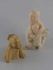 Appraisal: An early th century Japanese ivory kneeling figure ht cm